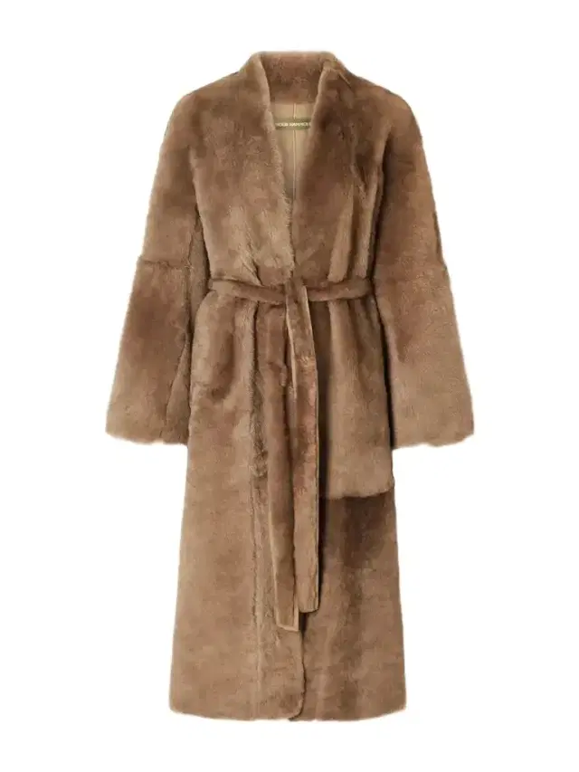 Nour Hammour Davos Belted Shearling Coat