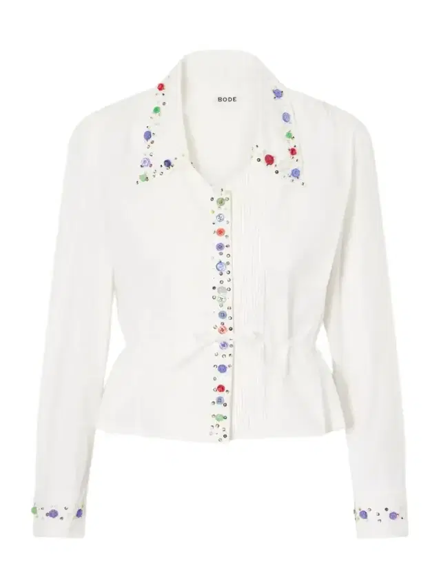 BODE Button Jar Embellished Cotton Blouse