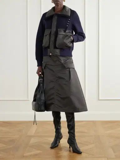 Sacai Sponge Sweat Shell-trimmed Cotton-blend And Wool Jacket | Thumbnail 2 Sacai Sponge Sweat Shell-trimmed Cotton-blend And Wool Jacket | Thumbnail 2