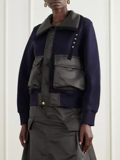Sacai Sponge Sweat Shell-trimmed Cotton-blend And Wool Jacket | Thumbnail 3 Sacai Sponge Sweat Shell-trimmed Cotton-blend And Wool Jacket | Thumbnail 3
