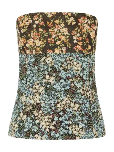 Dries Van Noten Strapless Floral-jacquard Blouse | Thumbnail 1 Dries Van Noten Strapless Floral-jacquard Blouse | Thumbnail 1