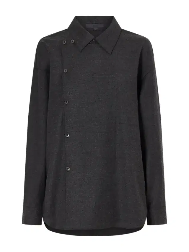 Tibi Overlap-detail Wool-blend Flannel Shirt