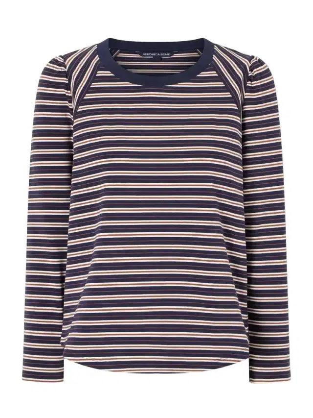 Veronica Beard Mason Baseball Striped Cotton-blend Jersey T-shirt