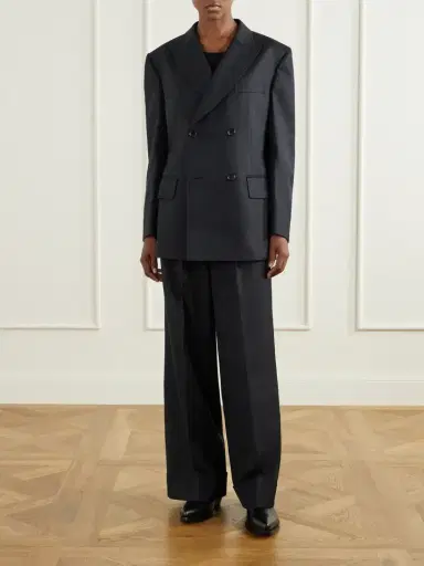 Junya Watanabe Pinstriped Wool-blend Wide-leg Pants | Thumbnail 2 Junya Watanabe Pinstriped Wool-blend Wide-leg Pants | Thumbnail 2