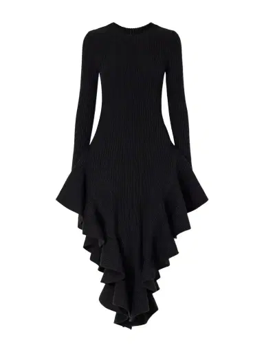 Alaïa Ruffled Ribbed Wool-blend Midi Dress | Thumbnail 1