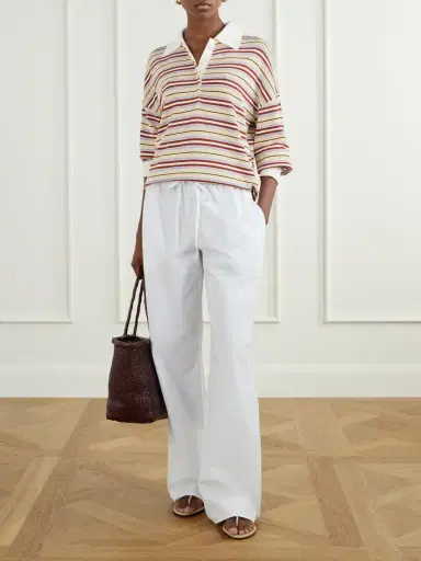 Faithfull Harlow Striped Knitted Polo Shirt | Thumbnail 2