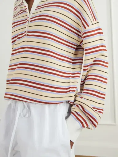 Faithfull Harlow Striped Knitted Polo Shirt | Thumbnail 5