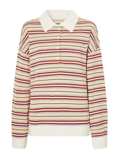 Faithfull Harlow Striped Knitted Polo Shirt | Thumbnail 1