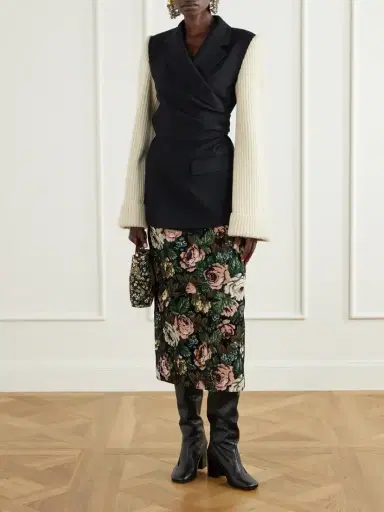 Dries Van Noten Ribbed Wool And Cashmere-blend Trimmed Wool-twill Jacket | Thumbnail 2