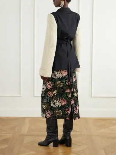 Dries Van Noten Ribbed Wool And Cashmere-blend Trimmed Wool-twill Jacket | Thumbnail 3