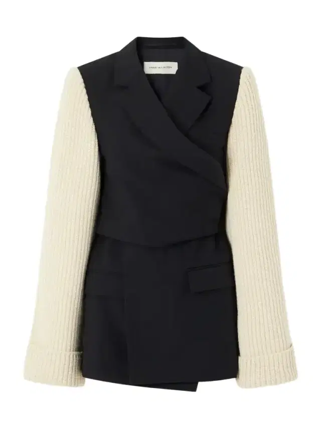 Dries Van Noten Ribbed Wool And Cashmere-blend Trimmed Wool-twill Jacket