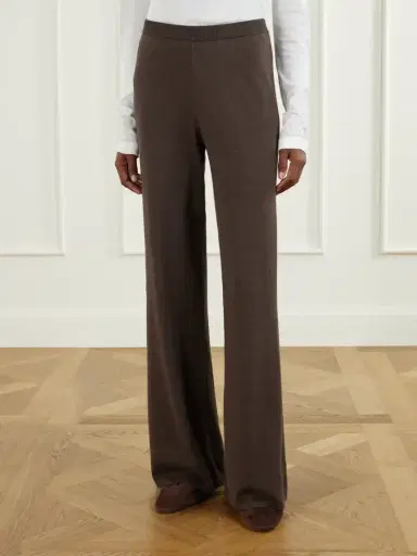 ÉTERNE Cotton And Cashmere-blend Wide-leg Pants | Thumbnail 3