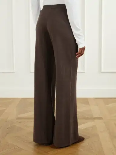 ÉTERNE Cotton And Cashmere-blend Wide-leg Pants | Thumbnail 4
