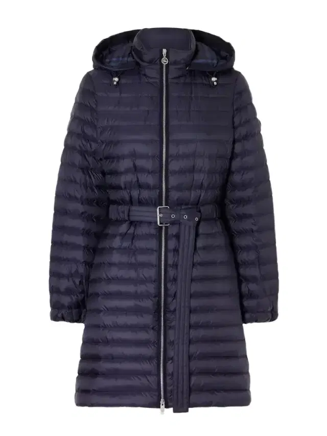 Burberry Hooded Belted Quilted Shell Coat