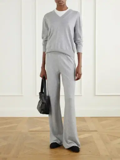 ÉTERNE Cotton And Cashmere-blend Wide-leg Pants | Thumbnail 2 ÉTERNE Cotton And Cashmere-blend Wide-leg Pants | Thumbnail 2