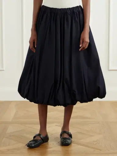 Comme des Garçons GIRL Gathered Wool-gabardine Midi Skirt | Thumbnail 3 Comme des Garçons GIRL Gathered Wool-gabardine Midi Skirt | Thumbnail 3