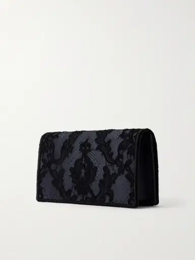 Christian Louboutin Bettina Lace-trimmed Satin Clutch | Thumbnail 4