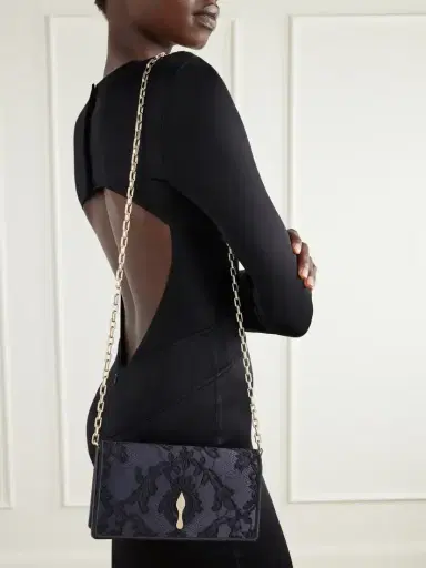 Christian Louboutin Bettina Lace-trimmed Satin Clutch | Thumbnail 5