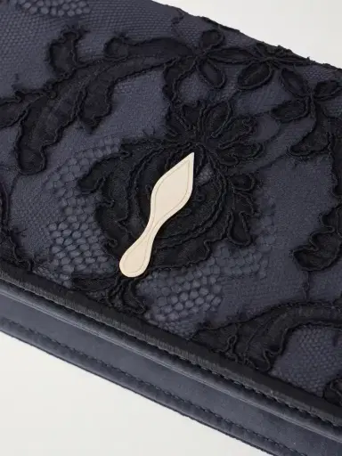 Christian Louboutin Bettina Lace-trimmed Satin Clutch | Thumbnail 6