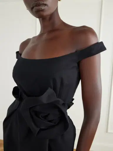 Magda Butrym Floral-appliquéd Off-the-shoulder Cotton Midi Dress | Thumbnail 4