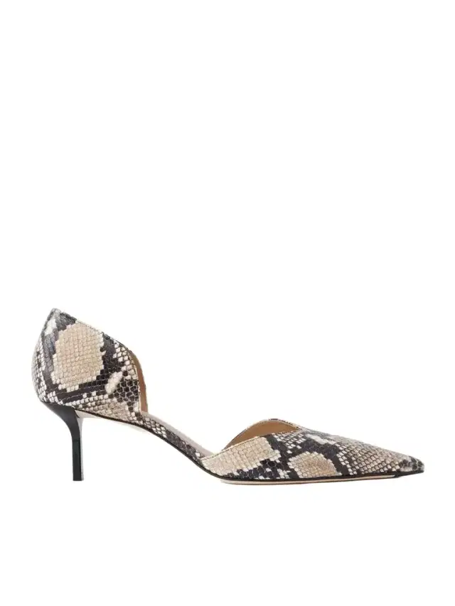 Victoria Beckham Angle D'orsay 55 Snake-effect Leather Pumps