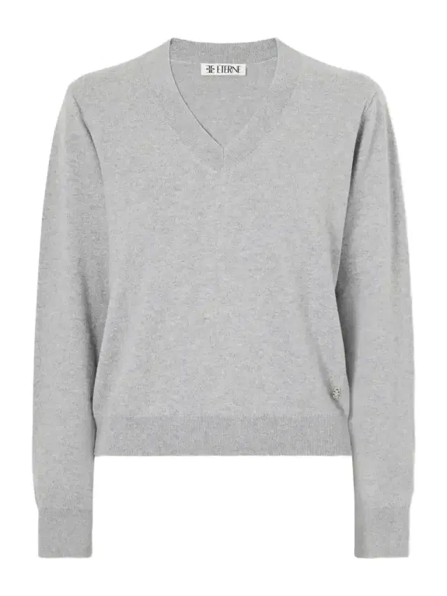 ÉTERNE Cotton And Cashmere-blend V-neck Sweater