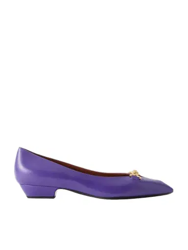 Versace Medusa-embellished Leather Ballet Flats | Thumbnail 1 Versace Medusa-embellished Leather Ballet Flats | Thumbnail 1