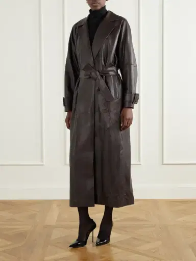 Nour Hammour Staley Belted Leather Coat | Thumbnail 3 Nour Hammour Staley Belted Leather Coat | Thumbnail 3