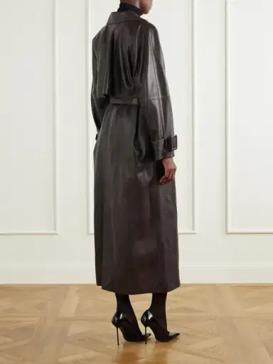 Nour Hammour Staley Belted Leather Coat | Thumbnail 4 Nour Hammour Staley Belted Leather Coat | Thumbnail 4