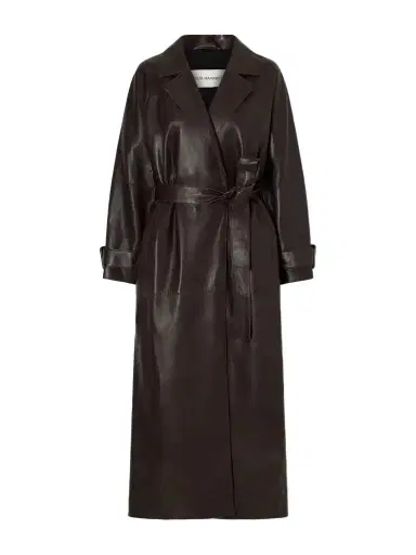 Nour Hammour Staley Belted Leather Coat | Thumbnail 1 Nour Hammour Staley Belted Leather Coat | Thumbnail 1