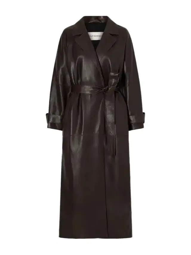 Nour Hammour Staley Belted Leather Coat