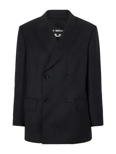 Junya Watanabe Pinstriped Wool-blend Double-breasted Blazer | Thumbnail 1 Junya Watanabe Pinstriped Wool-blend Double-breasted Blazer | Thumbnail 1