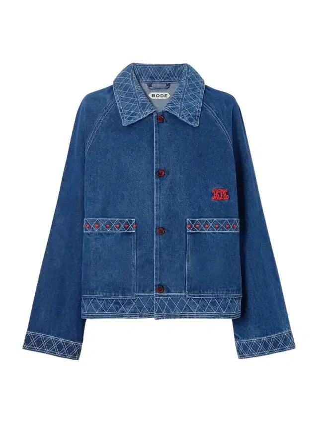 BODE Embroidered Denim Jacket