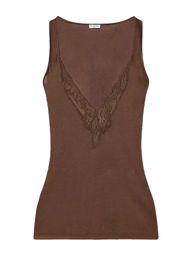 Balmain Lace-trimmed Knitted Tank