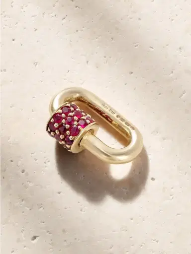 Marla Aaron Stoned Chubby Babylock 14-karat Gold Ruby Pendant | Thumbnail 3