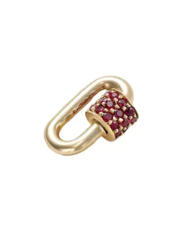 Marla Aaron Stoned Chubby Babylock 14-karat Gold Ruby Pendant | Thumbnail 1
