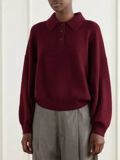 Lisa Yang Etta Cashmere Polo Sweater | Thumbnail 3