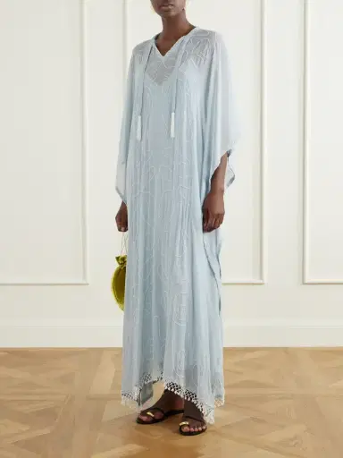 BODE Layered Bead-embellished Silk-georgette Maxi Dress | Thumbnail 2