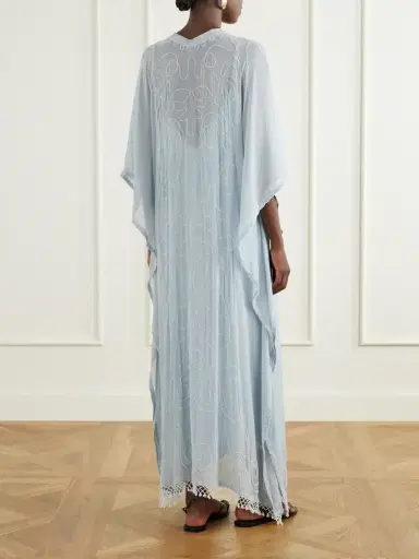 BODE Layered Bead-embellished Silk-georgette Maxi Dress | Thumbnail 3