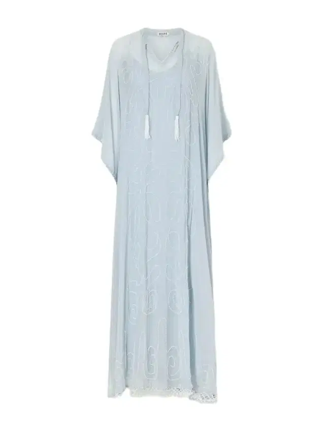 BODE Layered Bead-embellished Silk-georgette Maxi Dress