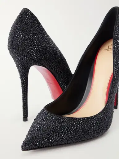 Christian Louboutin La Pigalle 100 Crystal-embellished Leather Pumps | Thumbnail 5 Christian Louboutin La Pigalle 100 Crystal-embellished Leather Pumps | Thumbnail 5
