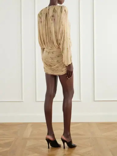 Magda Butrym Gathered Floral-print Georgette Mini Dress | Thumbnail 3