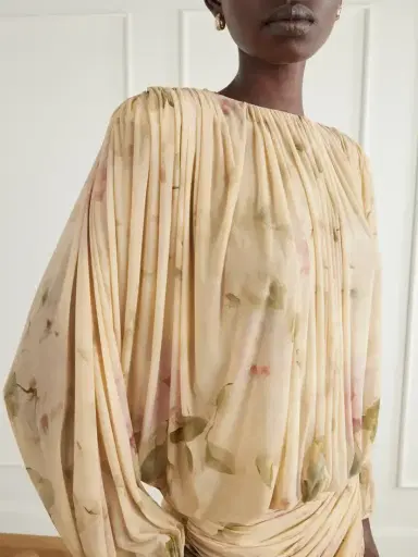 Magda Butrym Gathered Floral-print Georgette Mini Dress | Thumbnail 4