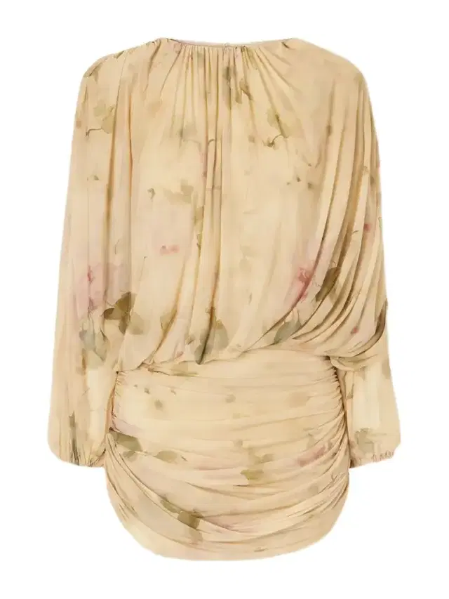 Magda Butrym Gathered Floral-print Georgette Mini Dress
