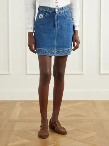 BODE Embroidered Cotton Mini Skirt | Thumbnail 3 BODE Embroidered Cotton Mini Skirt | Thumbnail 3