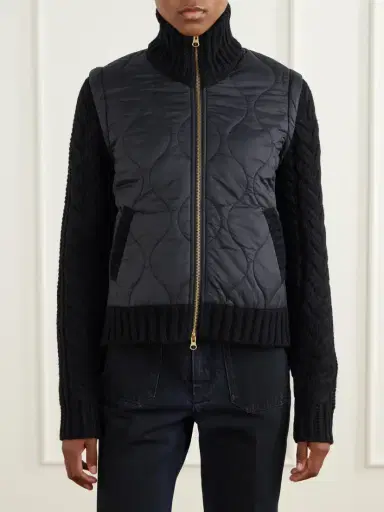 Veronica Beard Patra Padded Cable-knit Wool-blend And Quilted Shell Jacket | Thumbnail 3 Veronica Beard Patra Padded Cable-knit Wool-blend And Quilted Shell Jacket | Thumbnail 3