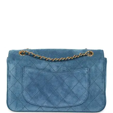 Chanel Chanel Mini "Souplissimo" Flap Bag Blue Suede Gold Hardware | Thumbnail 4 Chanel Chanel Mini "Souplissimo" Flap Bag Blue Suede Gold Hardware | Thumbnail 4