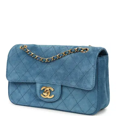 Chanel Chanel Mini "Souplissimo" Flap Bag Blue Suede Gold Hardware | Thumbnail 5 Chanel Chanel Mini "Souplissimo" Flap Bag Blue Suede Gold Hardware | Thumbnail 5