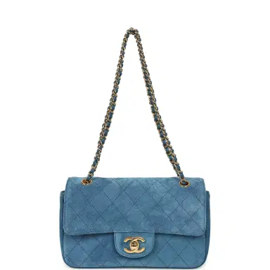 Chanel Chanel Mini "Souplissimo" Flap Bag Blue Suede Gold Hardware | Thumbnail 7 Chanel Chanel Mini "Souplissimo" Flap Bag Blue Suede Gold Hardware | Thumbnail 7