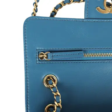 Chanel Chanel Mini "Souplissimo" Flap Bag Blue Suede Gold Hardware | Thumbnail 8 Chanel Chanel Mini "Souplissimo" Flap Bag Blue Suede Gold Hardware | Thumbnail 8